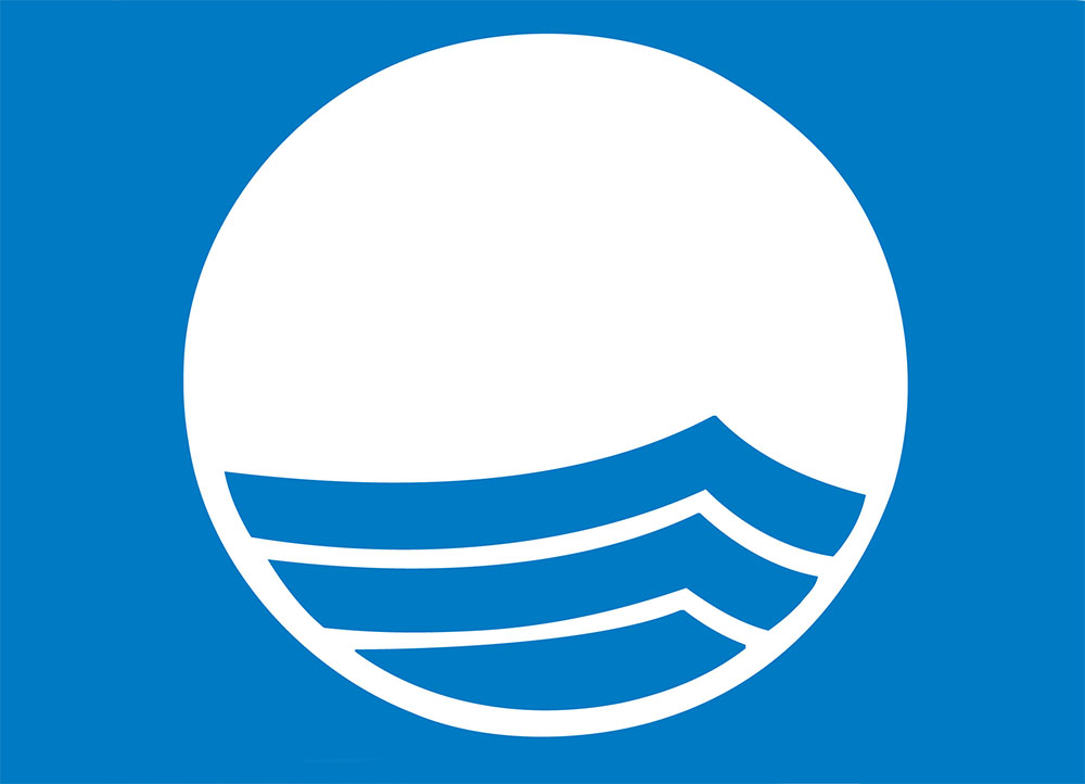 Logotyp för blå flagga.